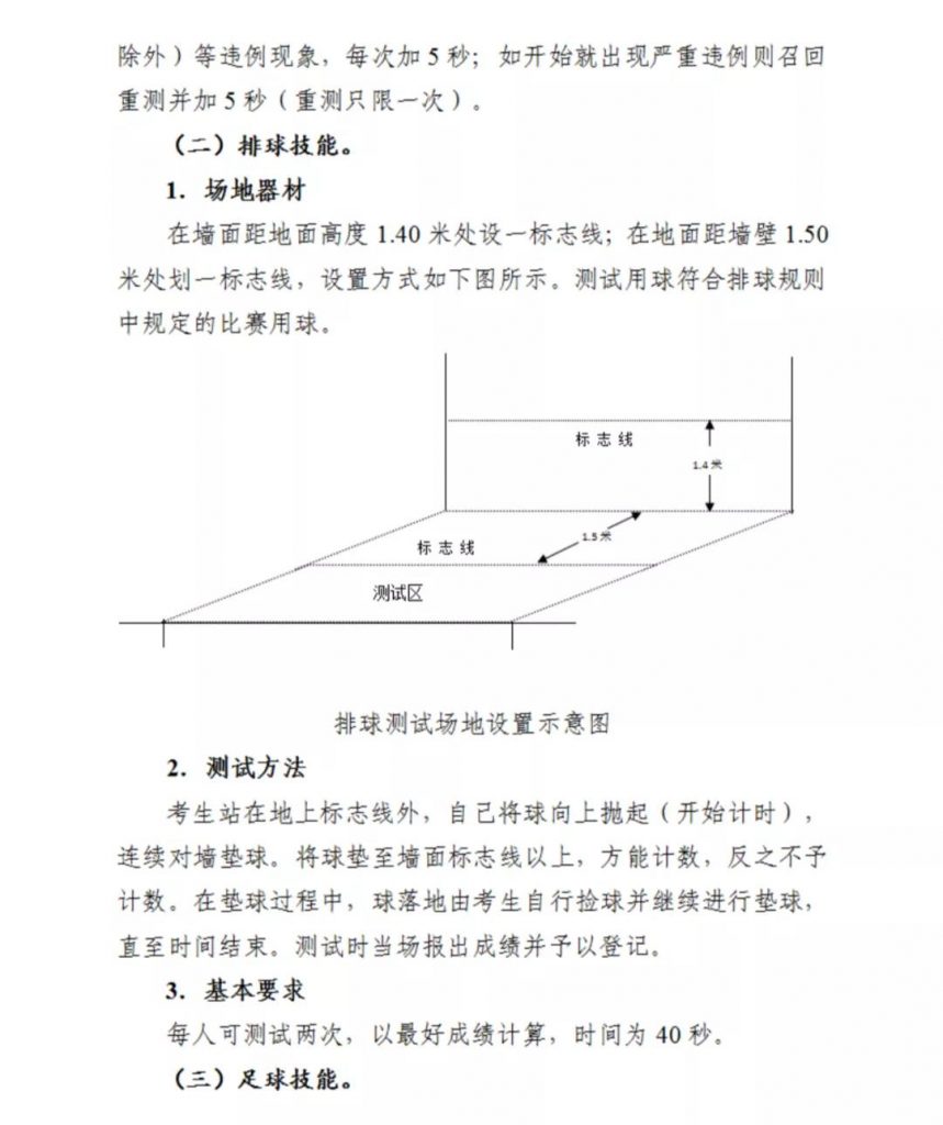 陕西中考体育考试方法说明