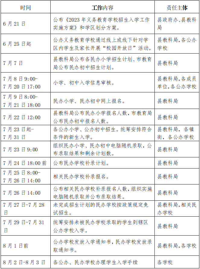 2023年西安市蓝田县中小学的入学日程安排